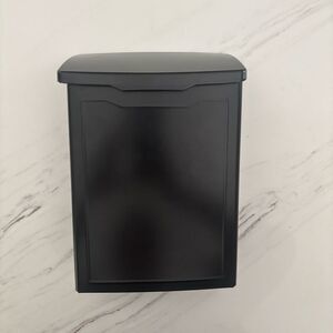 NEW Sleek Black Wall Mount Mailbox Metal Mail Holder Open Top Lid